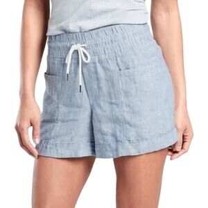 ATHLETA Light Blue Cabo Linen 4" Short Pull-On Drawstring Pockets Women's 6